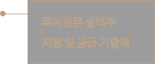 특허받은 생맥주 저장 및 공급 기술력